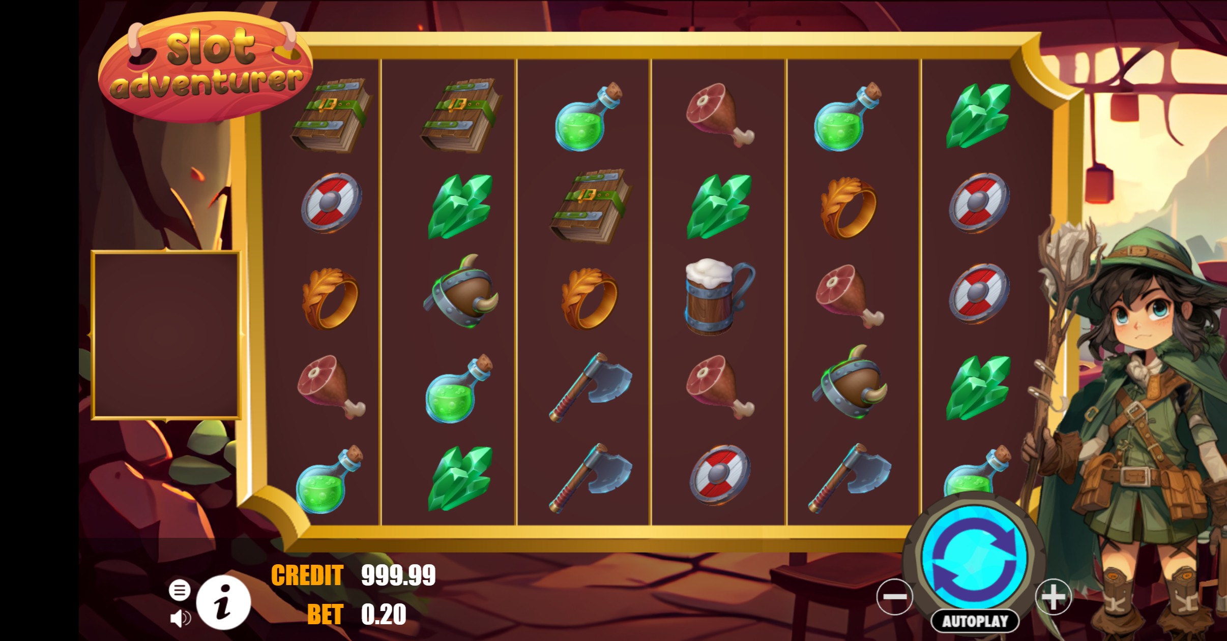Adventurer Slot Game View